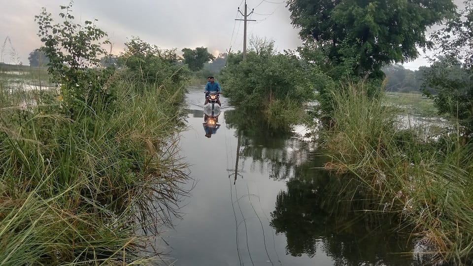 Devastation caused by rain in Mainpuri: River flowing over road crops drowned