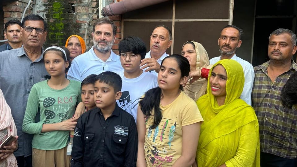 Amidst assembly election Congress leader Rahul Gandhi Ghoghadipur village Karnal