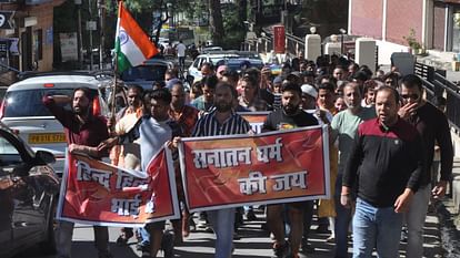 Himachal Mosque Controversy Protest in Dharamshala Nagarota shop banner torn objectionable words written