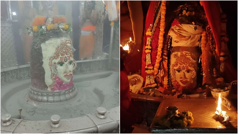 Ujjain Mahakaleshwar Temple: Baba Mahakal dressed as Rajshree in Bhasma Aarti Tripund on head