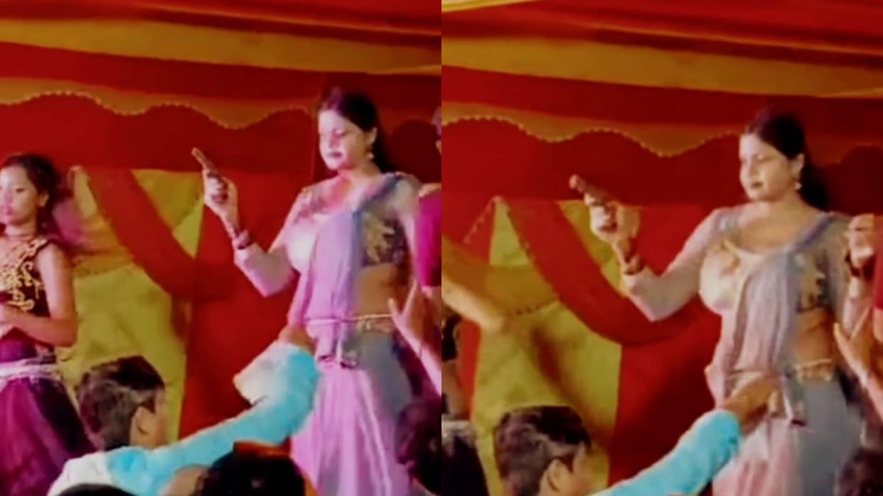 Darbhanga During Vishwakarma Puja pistol was waved in orchestra and obscene act was done with dancer