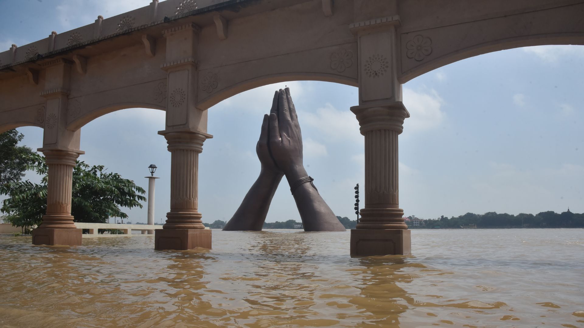 UP Floods Ganga flows 12 steps below Vishwanath temple gate Namo Ghat remained closed for third day as well
