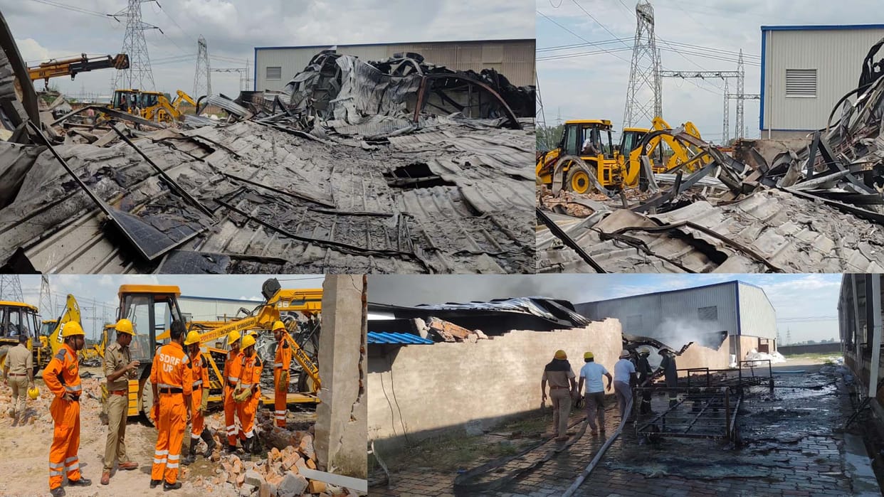 UP: Fire due to gas leakage in a foam mattress factory running without fire NOC, six workers died