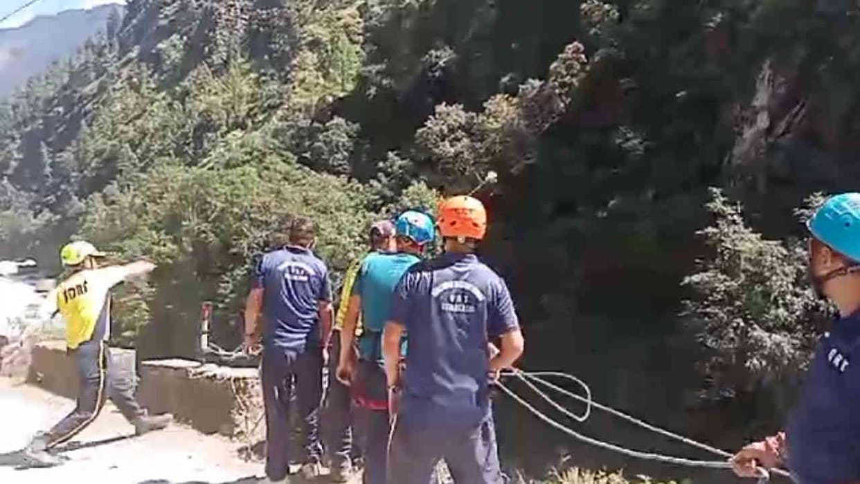 Uttarkashi Gangotri Highway Accident Search for missing driver and vehicle that fell into the river
