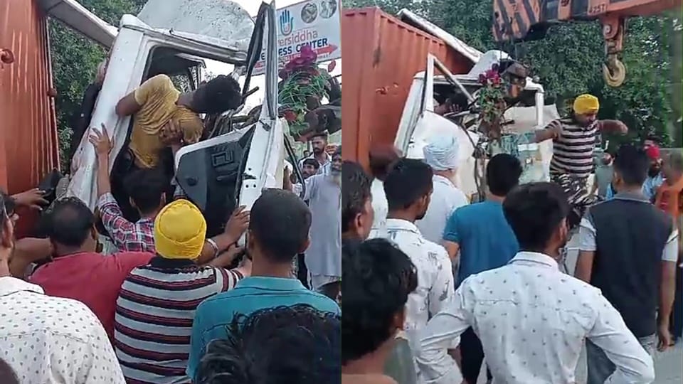 villager died after being hit by train in Gajraula, driver died  collision between vehicles in Rampur