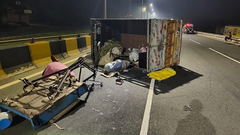 Max car went out of control and overturned, four injured including mother and son
