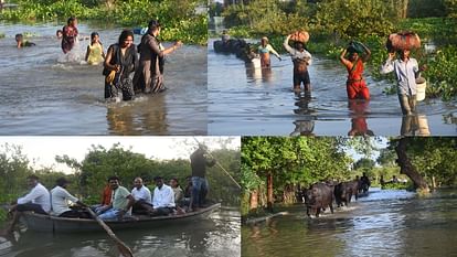 Kanpur: Nearly dozen villages around the barrage are completely submerged in water