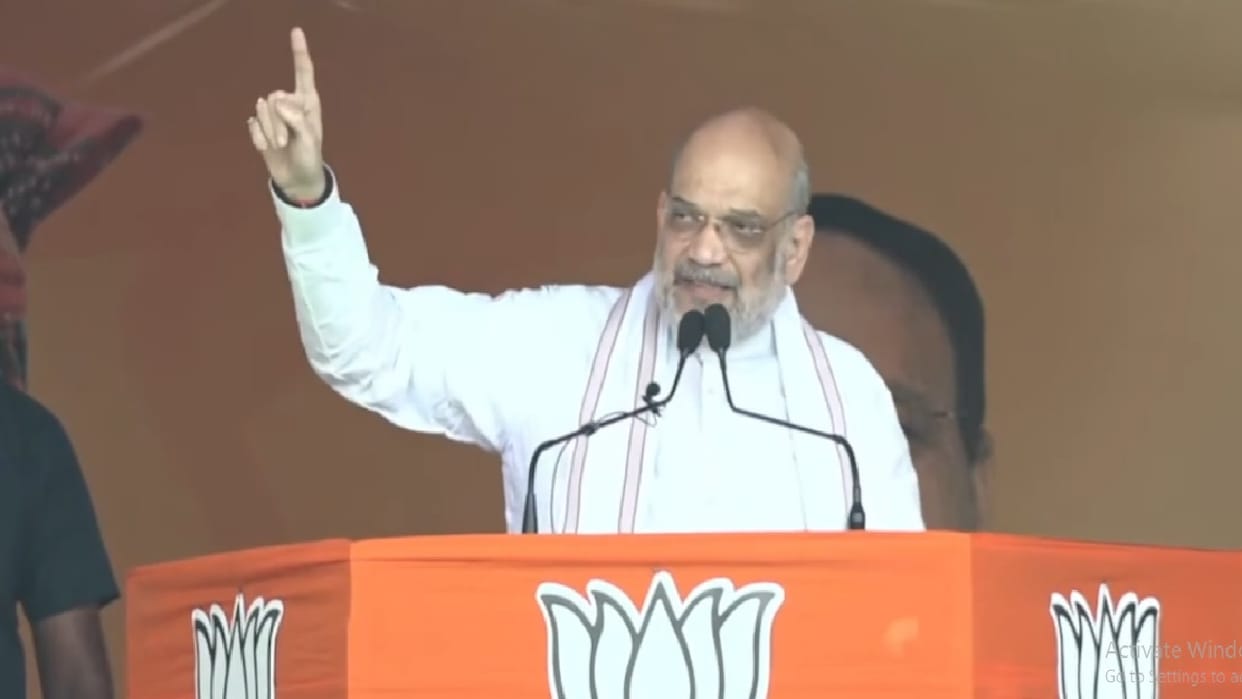 Home Minister Amit Shah attacked Congress At election rally in Nowshera