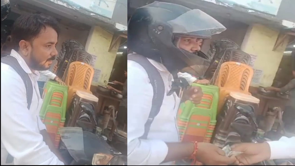 Accountant suspended in Deoria on charges of taking money in the name of bribe, video goes viral