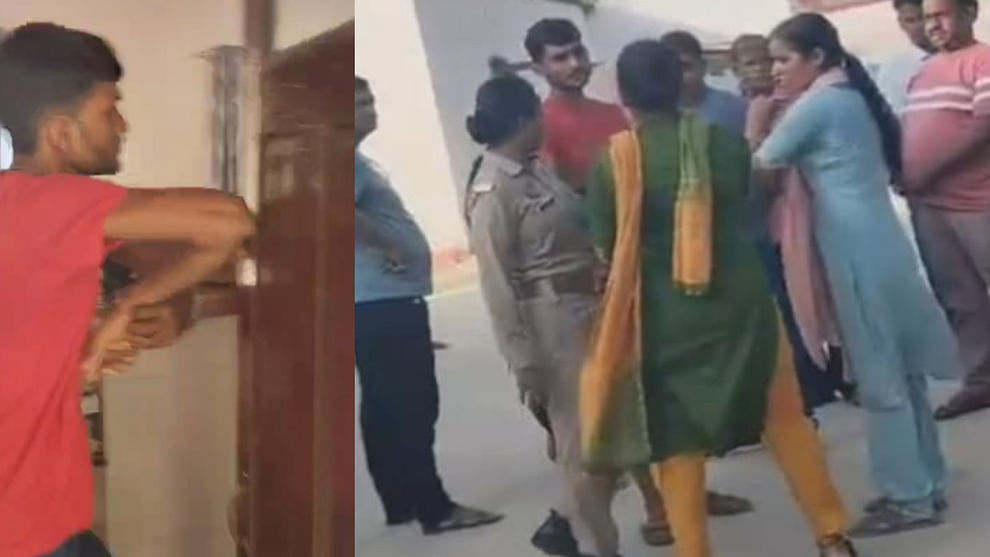 In Maharajganj, complainant reached police station with complaint and clashed,snatched from police,video viral