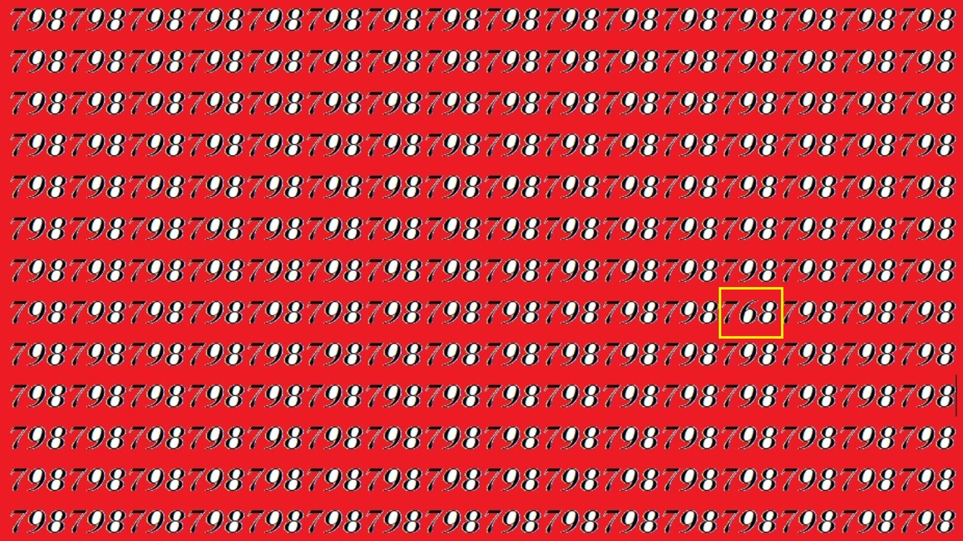 Optical Illusion For IQ Test: Can you Spot 768 in Viral Optical Illusion Photo Brain Test