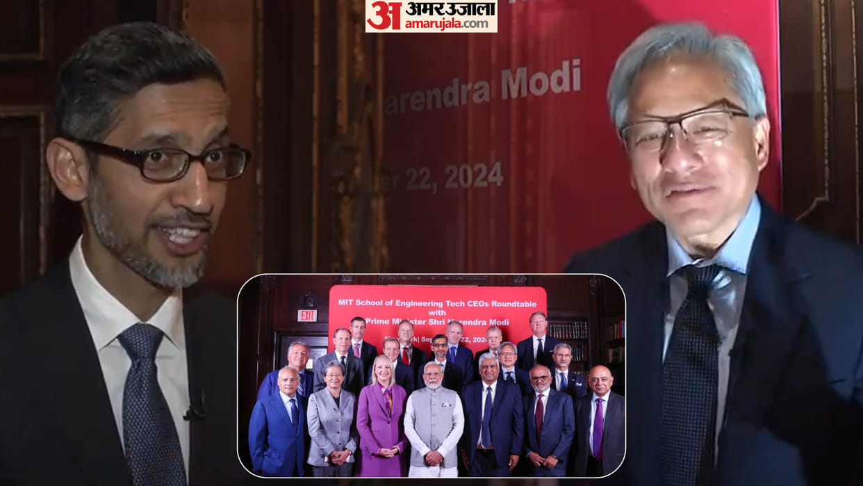 PM modi meets Google's Sundar Pichai, Adobe's Narayen IBM Nvidia at CEO roundtable in new york