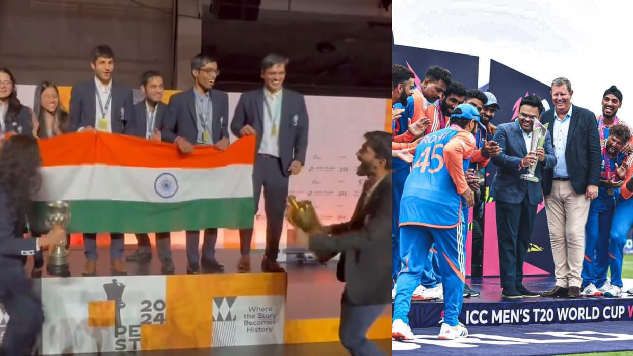 Chess Olympiad 2024 Winner Men and Women Trophy Celebration Viral Video Rohit Sharma T20 World Cup Style