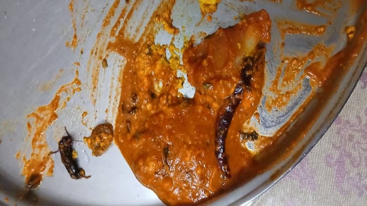 Agra : नामी हलवाई की सब्जी में निकला झींगुर… शिकायत की तो कर्मचारी करने लगे अभद्रता, खाद्य विभाग से शिकायत