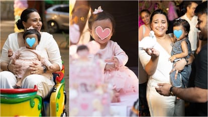 Swara Bhasker and Fahad Ahmad daughter Raabiyaa has turned 1 Swara shares photos from baby girl first birthday