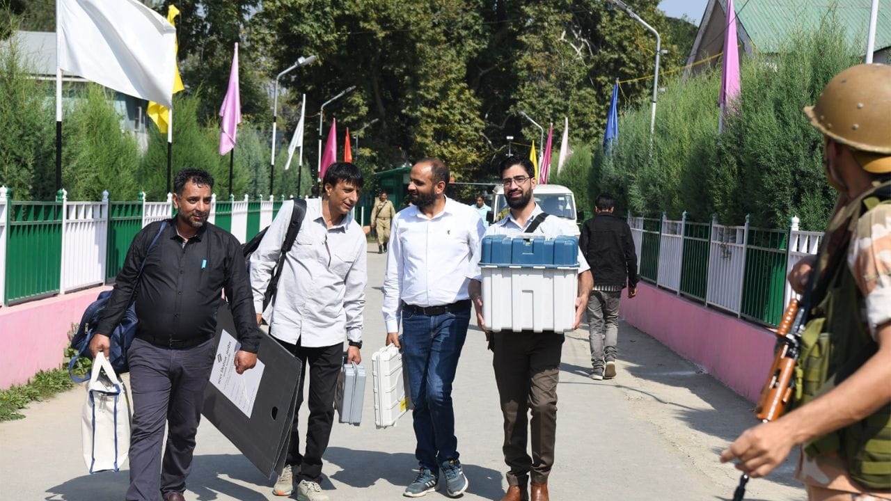 J&K: Preparation for second phase in Srinagar, polling officials shifted EVM amid security, see pictures