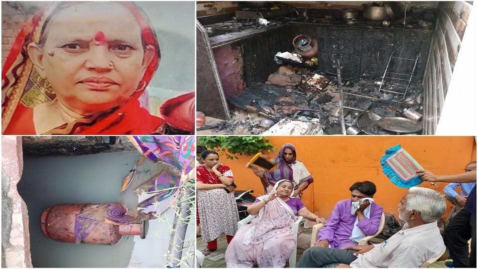 Kitchen became a ball of fire Elderly mother kept burning alive inside helpless son kept screaming outside