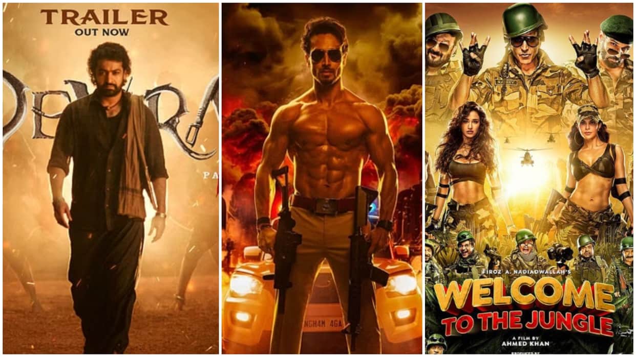 Upcoming Movies in 2024 With Top Mega Stars Welcome to The Jungle Singham Again Devara Bhool Bhulaiyaa 3
