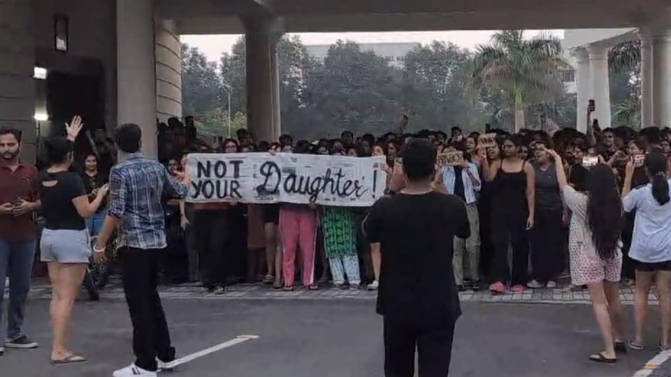 Protest in National Law University against VC University closed till further orders