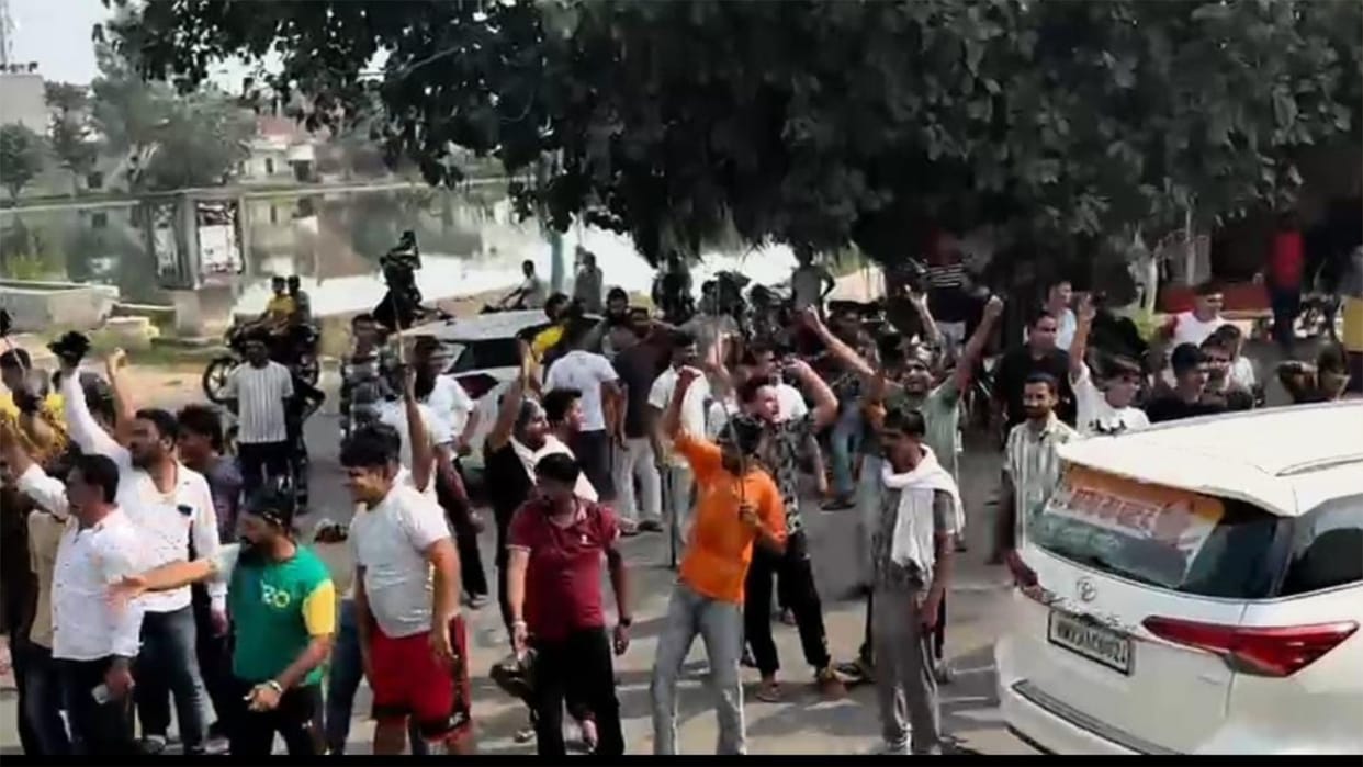 Kaithal: Protest against Congress candidate in Barsana village of Pundri