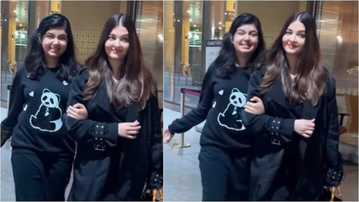 Aishwarya Rai returned from Paris Fashion Week seen at airport with her daughter aaradhya bachchan
