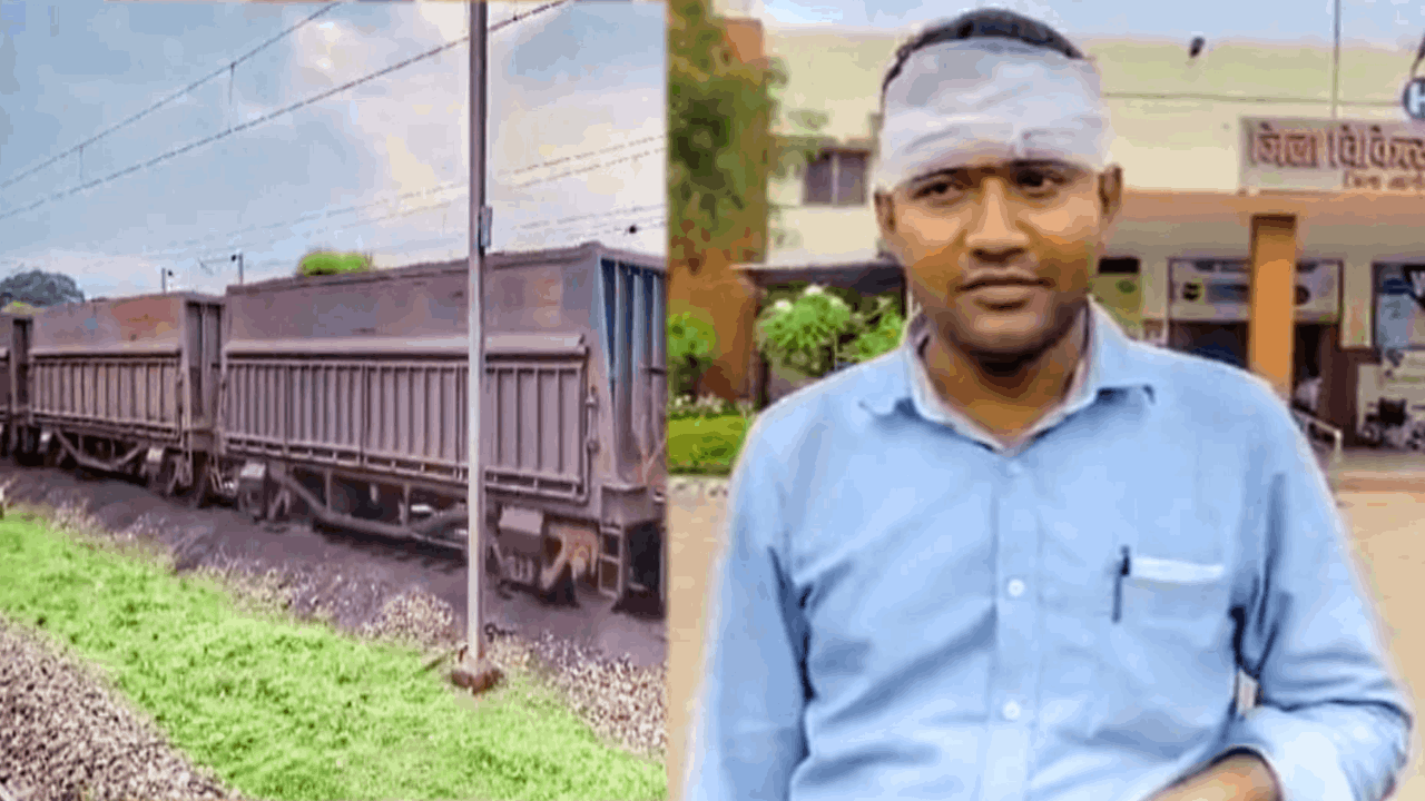 मालगाड़ी पर हुआ पथराव