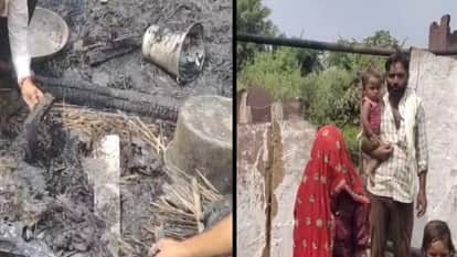 Karauli: Fire broke out due to short circuit in a thatched house, demand for compensation to the cattle herder