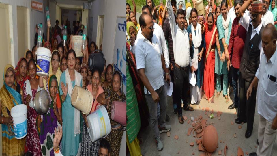 water crisis in Agra 12 lakh people affected People protested for water