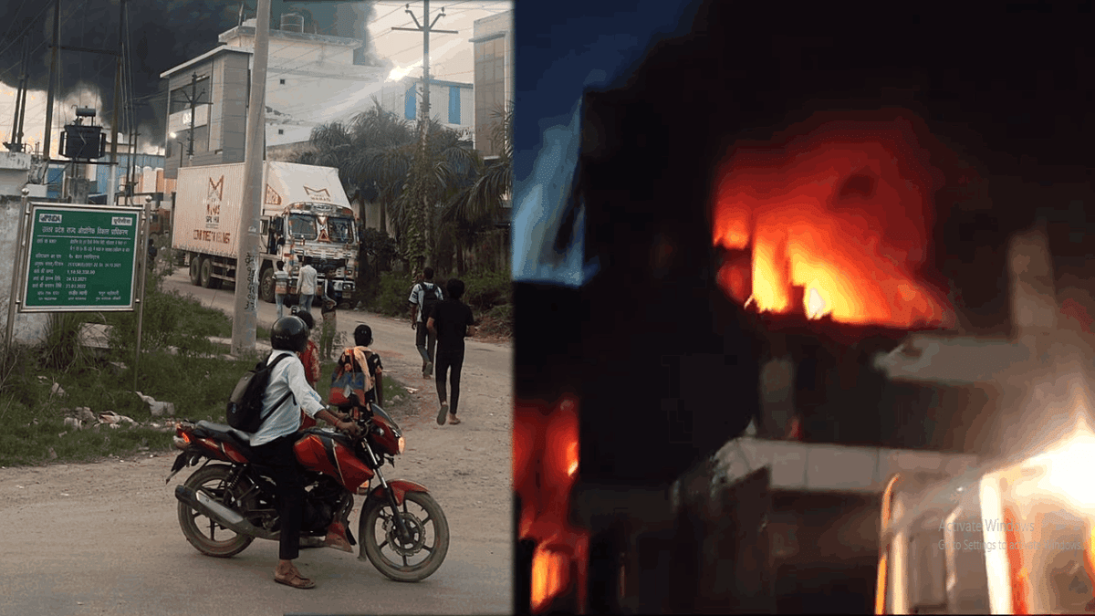 Massive Fire Broke Out In An E-rickshaw Manufacturing Factory In Techno City. - Amar Ujala Hindi News Live - Ghaziabad Fire:गाजियाबाद में लगी भीषण आग, ई-रिक्शा बनाने वाली है फैक्टरी