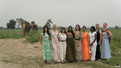 Miss Universe Great Britain 2024 visits Elephant Conservation and Care Centre mathura