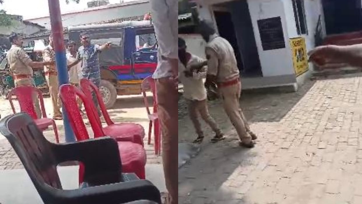Shahi police station inspector pushed the victim video viral