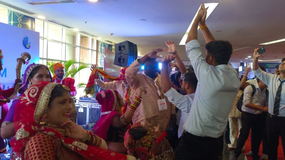 Foreign people danced in UP International Trade Show