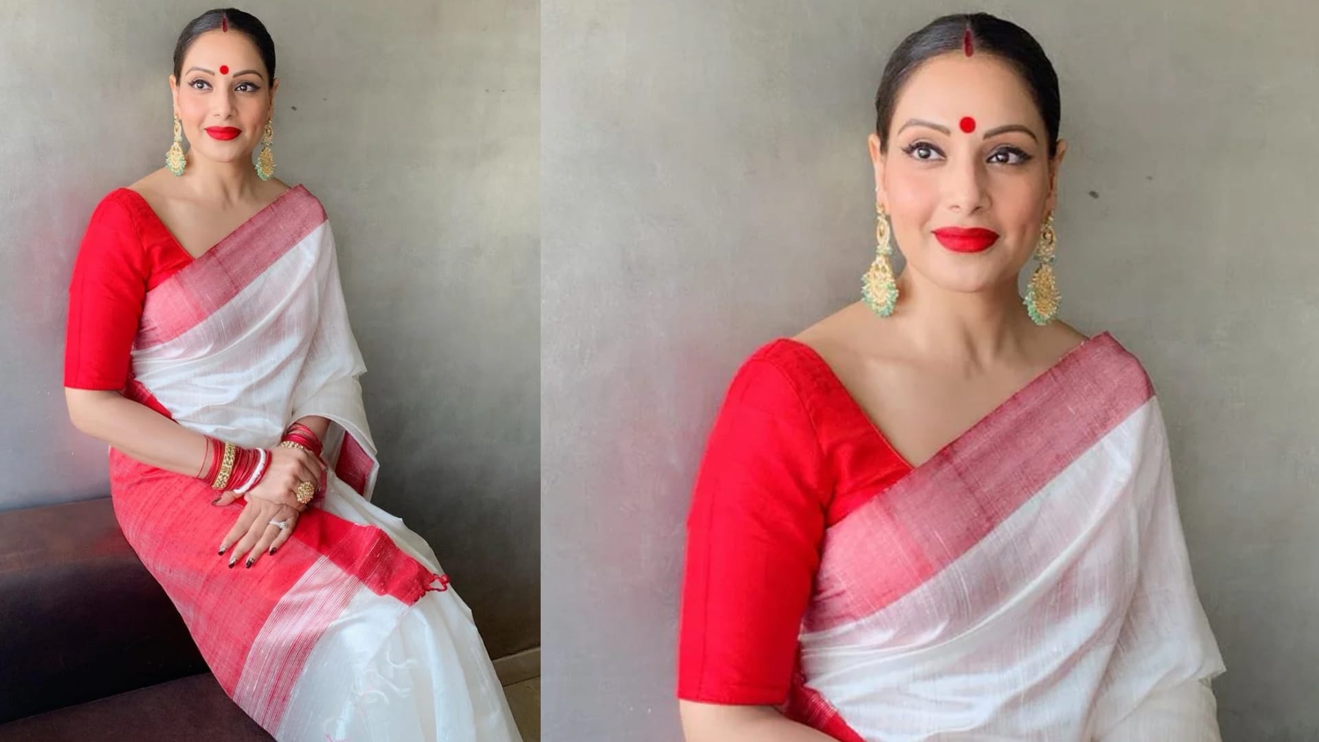 Shardiya Navratri 2024 Durga Puja special Look in laal paar bengali saree know about this
