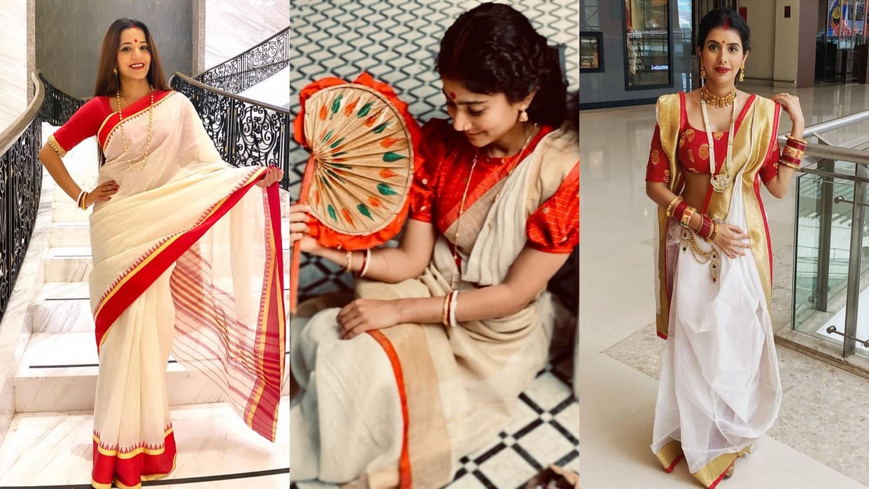 Shardiya Navratri 2024 Durga Puja special Look in laal paar bengali saree know about this