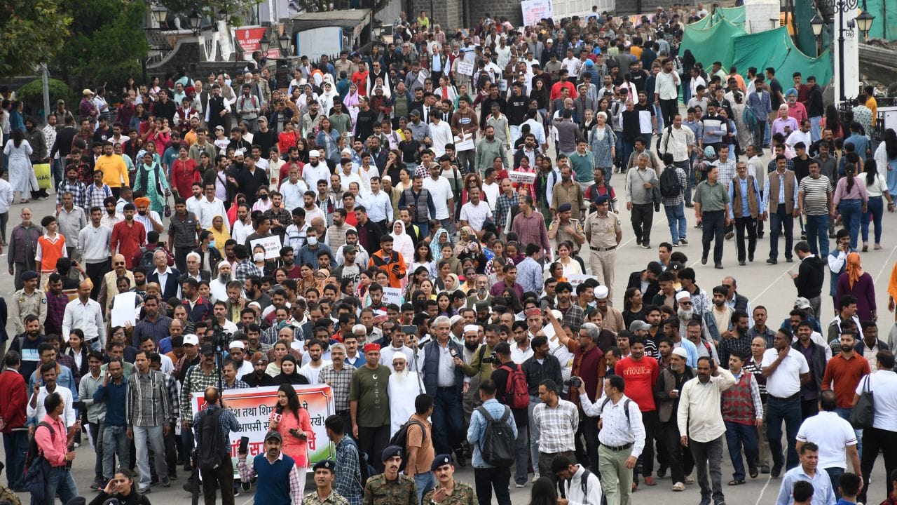 Hundreds of people including CPI(M), Congress and AAP took out a goodwill march in Shimla