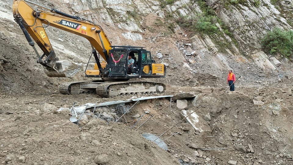 All weather road is closed due to debris coming from the hill in champawat
