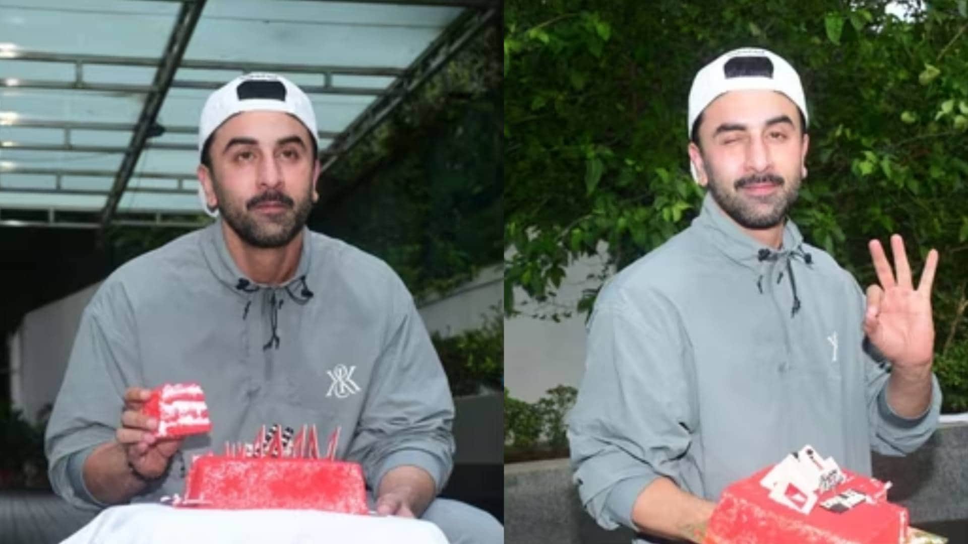 love and war actor Ranbir Kapoor meets his fans outside home in bandra mumbai on 42nd birthday accepts wishes