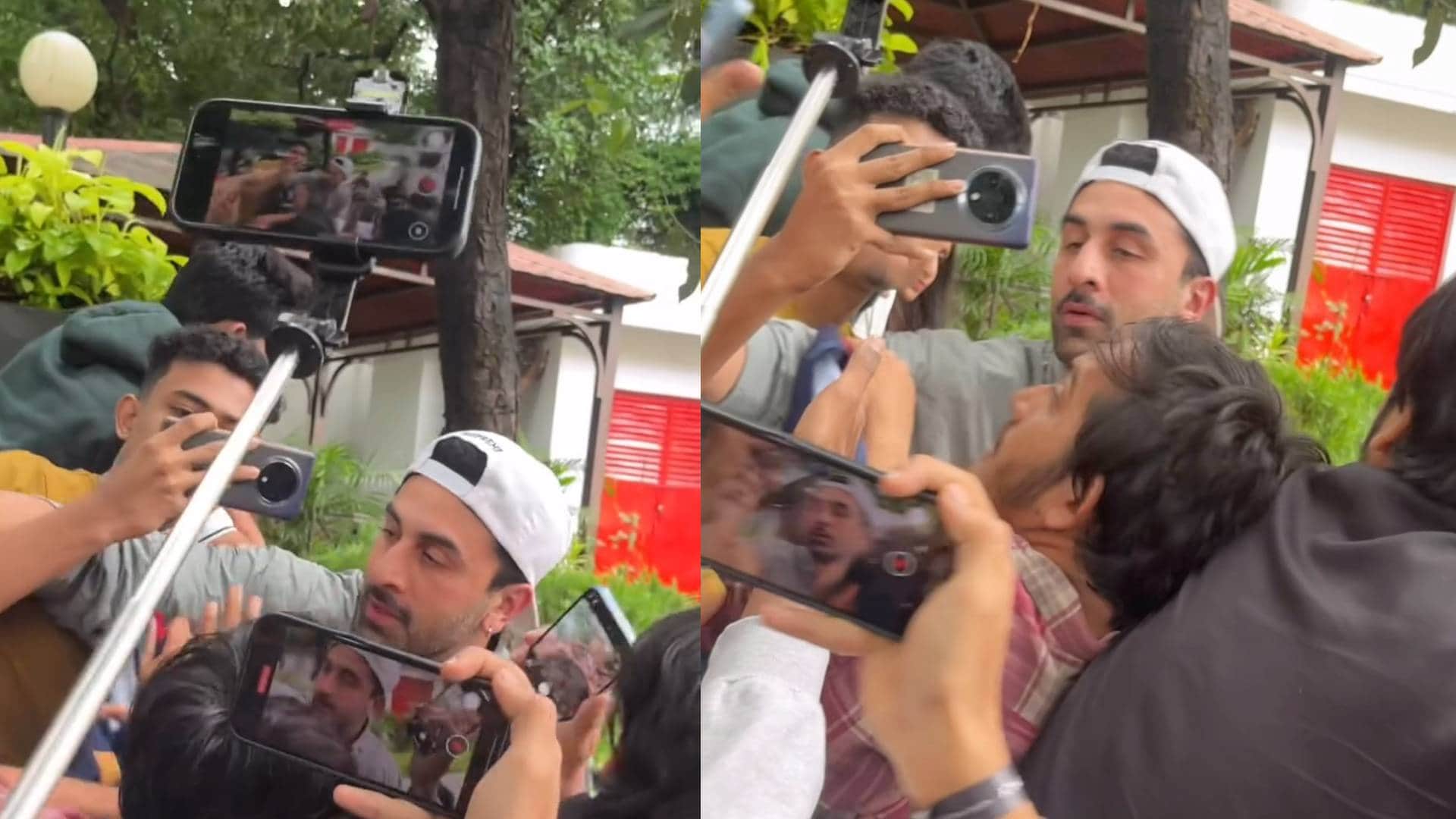 love and war actor Ranbir Kapoor meets his fans outside home in bandra mumbai on 42nd birthday accepts wishes
