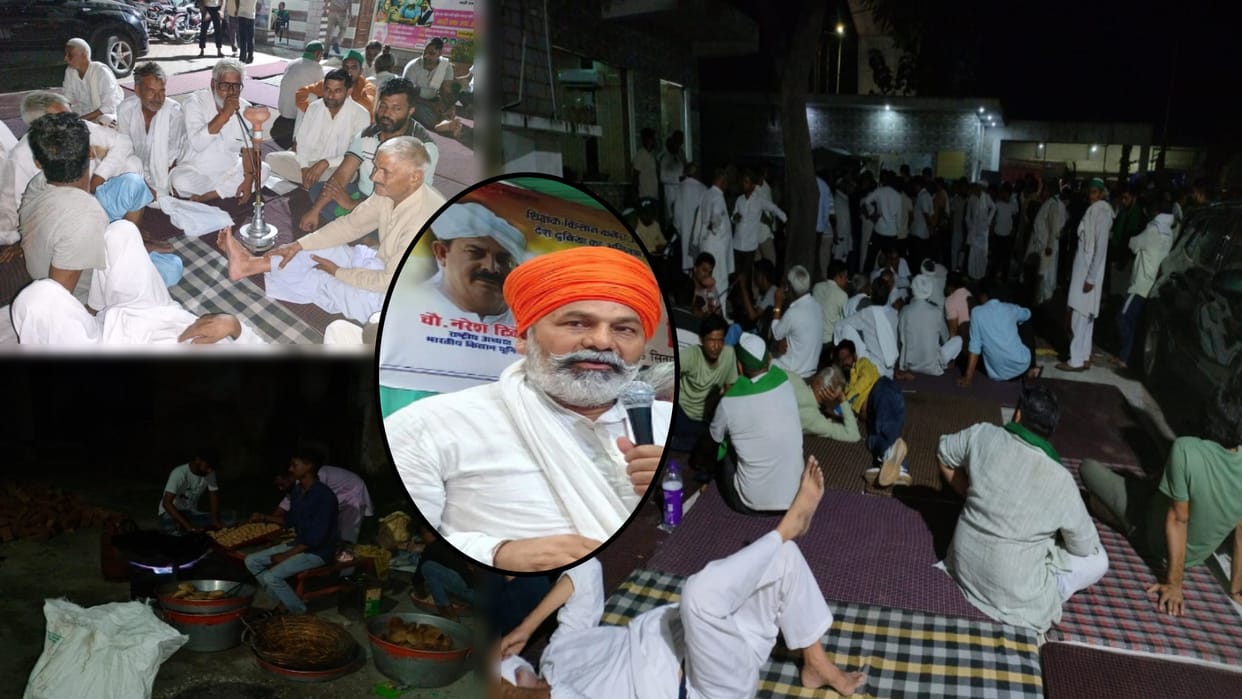 BKU protest: Farmers remained in the police station overnight with tractor-trolleys, Rakesh tikait will join