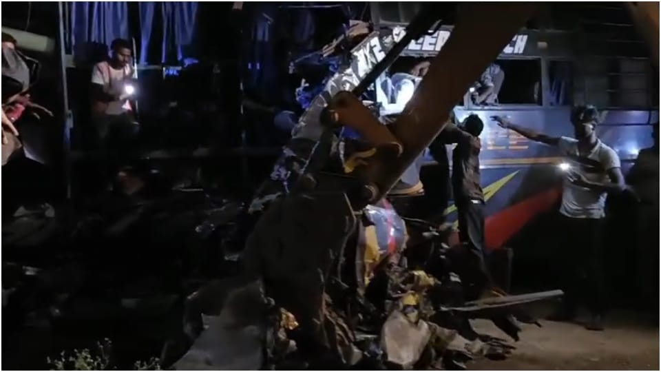 Maihar Raod Accident Photos Gas Cutters Being Brought to Recover Bodies From Bus Inside Story Explained