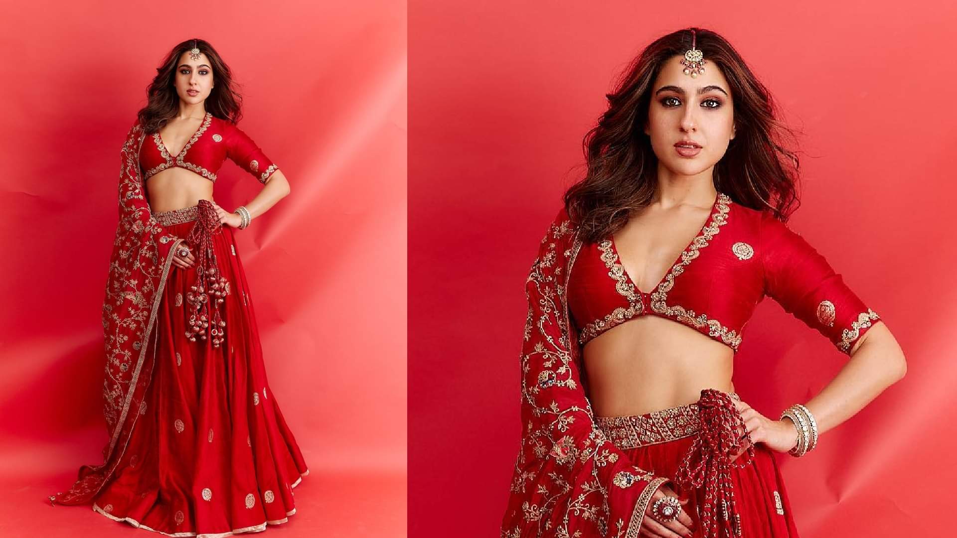 Karwa Chauth 2024 trendy red saree suit and lehenga collection 2024