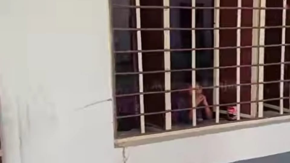 child student sleeping in classroom school staff locked him in Firozpur govt school