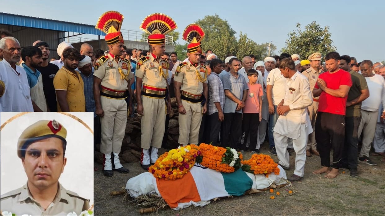 Haryana: Last farewell to constable Sandeep with tearful eyes