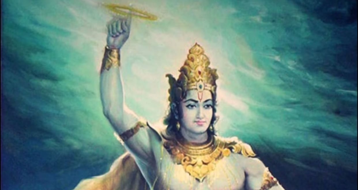 During his stay in Dwarka Ashvasthama asked for divine Sudarshan Chakra from Shri Krishna