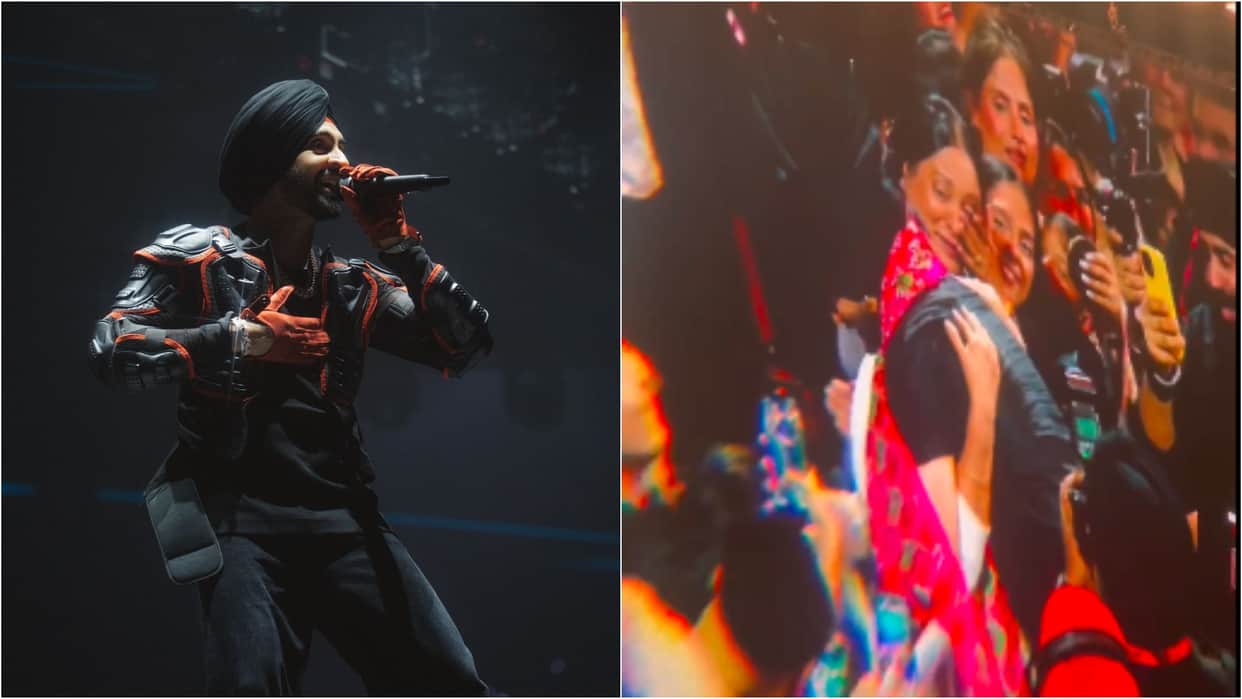 Diljit Dosanjh introduces his mother and sister during manchester concert emotional video viral on internet