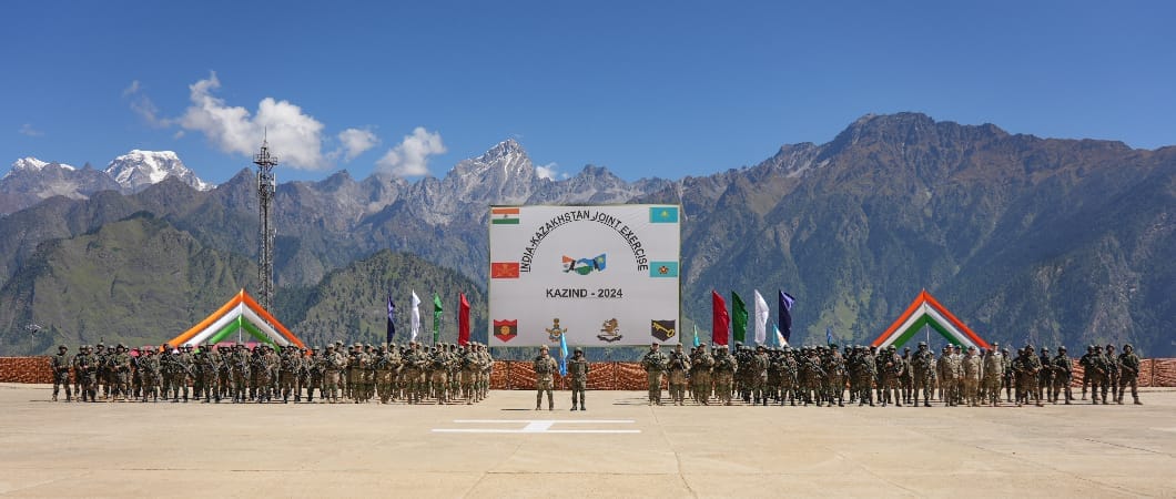 KAZIND 2024 India-Kazakhstan joint military exercise at Gauchar airstrip Chamoli Uttarakhand