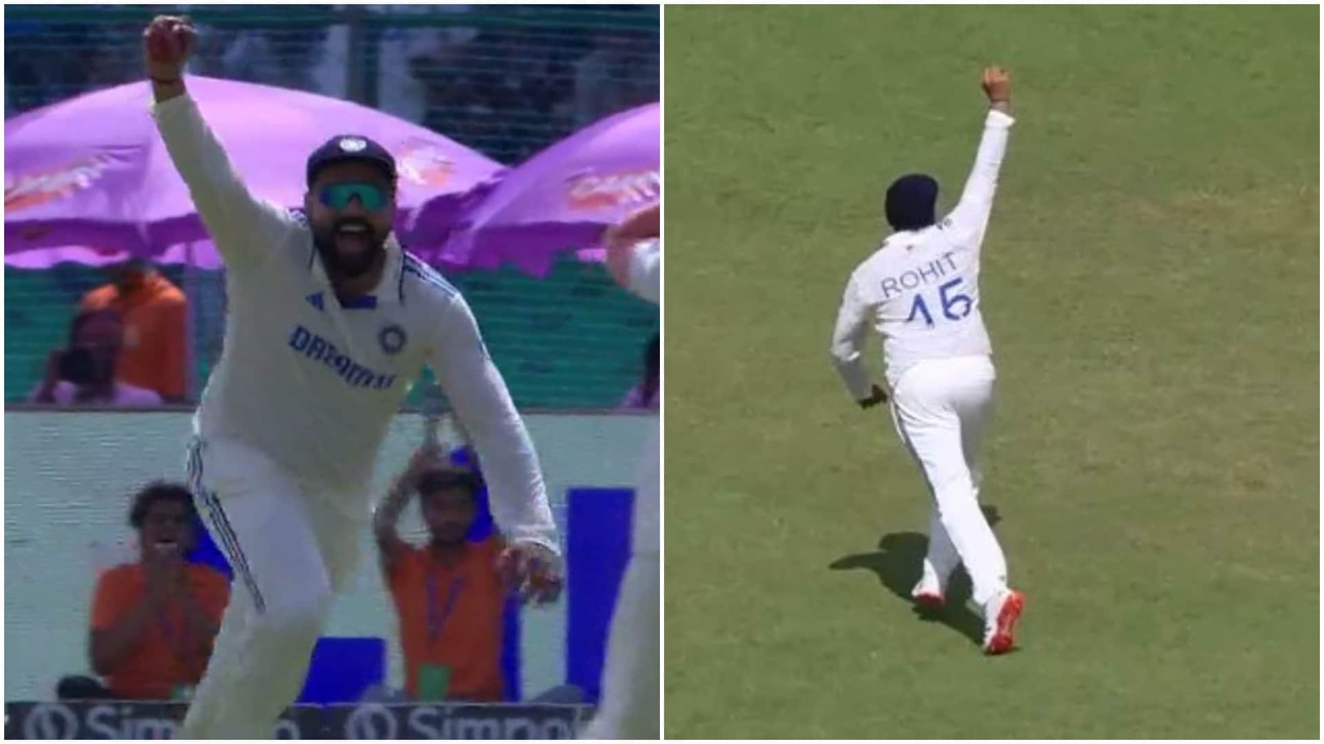IND vs BAN Test: Rohit Sharma took one handed catch by flying in air, batter Litton Das stunned, watch video