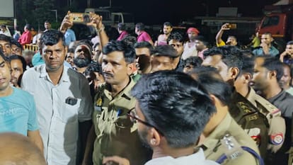 young man died due to fell on bad road and crushed by dumper in varanasi