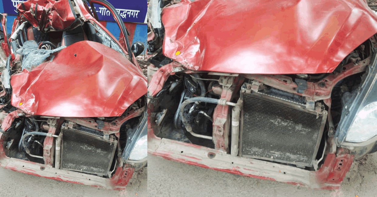Four people travelling in a car died after being hit by a tractor near Noida Sector 12