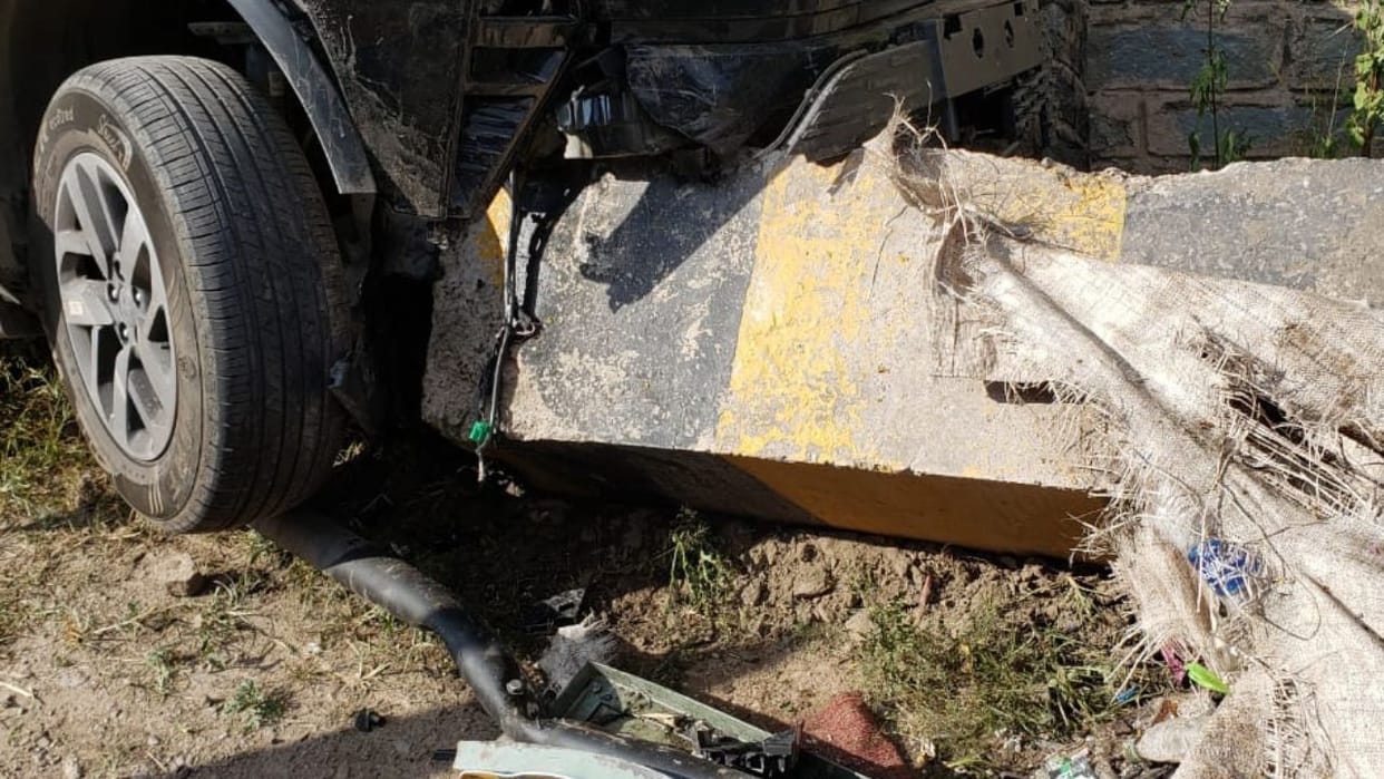 Road Accident In Solan HP Car and bike collide on Kalka-Shimla National Highway 5